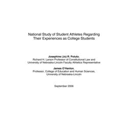 National Study of Student Athletes Regarding Their Experiences as College Students